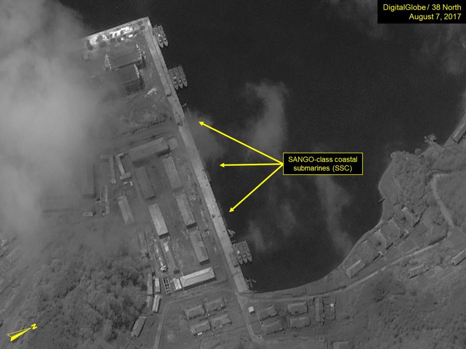 The pictures emerge as tension between the US and North Korea grows