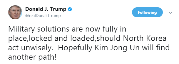 Trump had this fresh message for Kim Jong-un today 