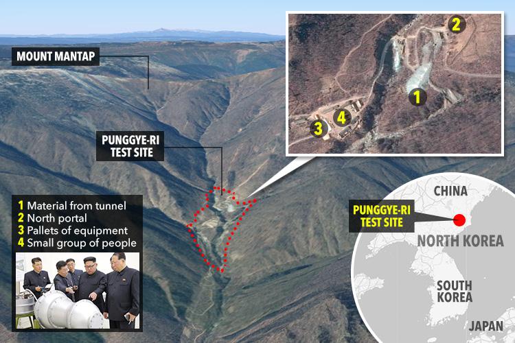  The Punggye-ri test site in North Korea is carved deep into the side of Mount Mantap