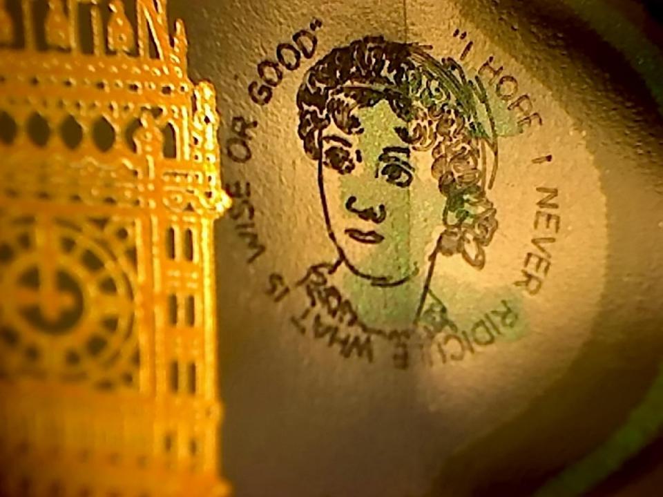 Artist Graham Short's engraving on the polymer £5 is barely visible with the naked eye.