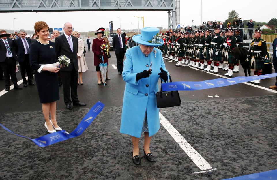  The Queen officially opens the Queensferry Crossing as the Duke of Edinburgh and First Minister Nicola Sturgeon look on