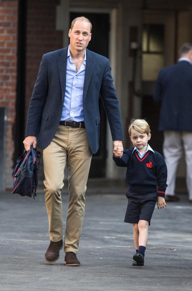 Prince George was dropped off for his first day of school by dad William