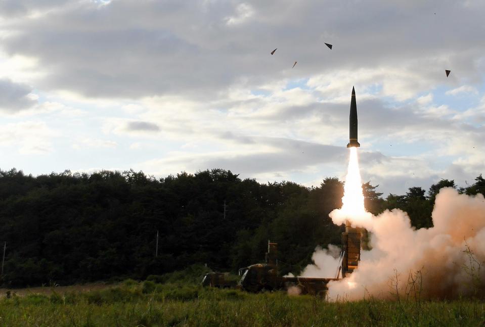  South Korea carried out a live missile firing after the North's launch