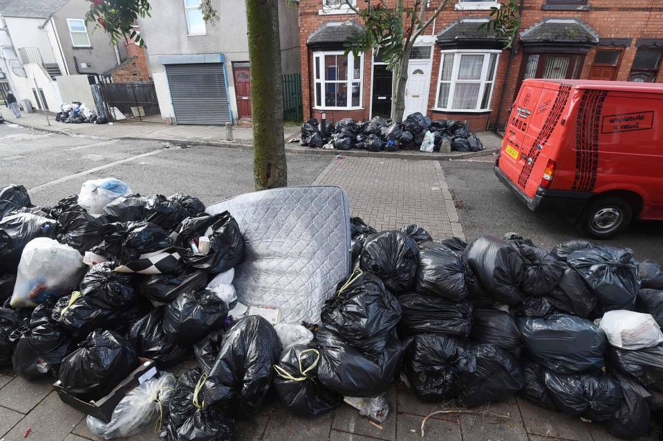  The bin workers of Birmingham went on strike over proposed redundancies of downgrading of jobs