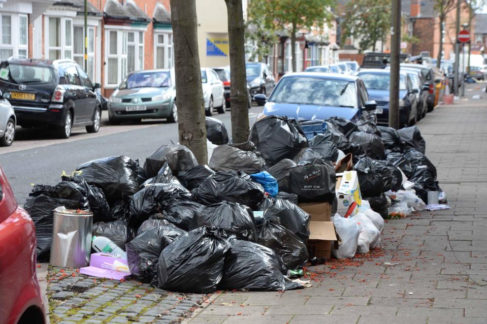  Rubbish went uncollected for seven weeks as workers went on strike about proposed cuts