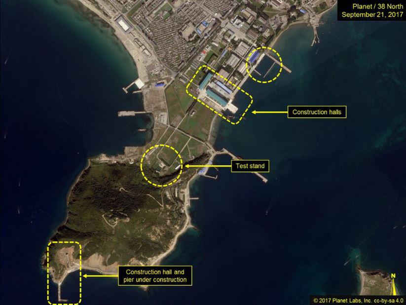  The images of the rogue state's Sinpo South docks were taken just three weeks ago