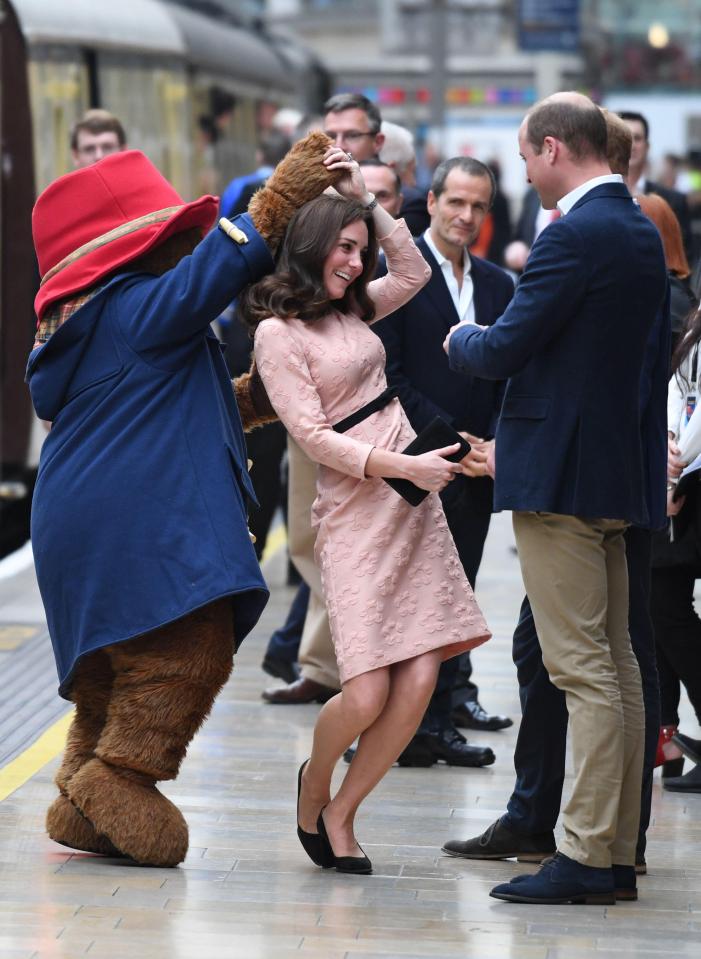  Kate looked delighted as she spun round while having a dance with Paddington