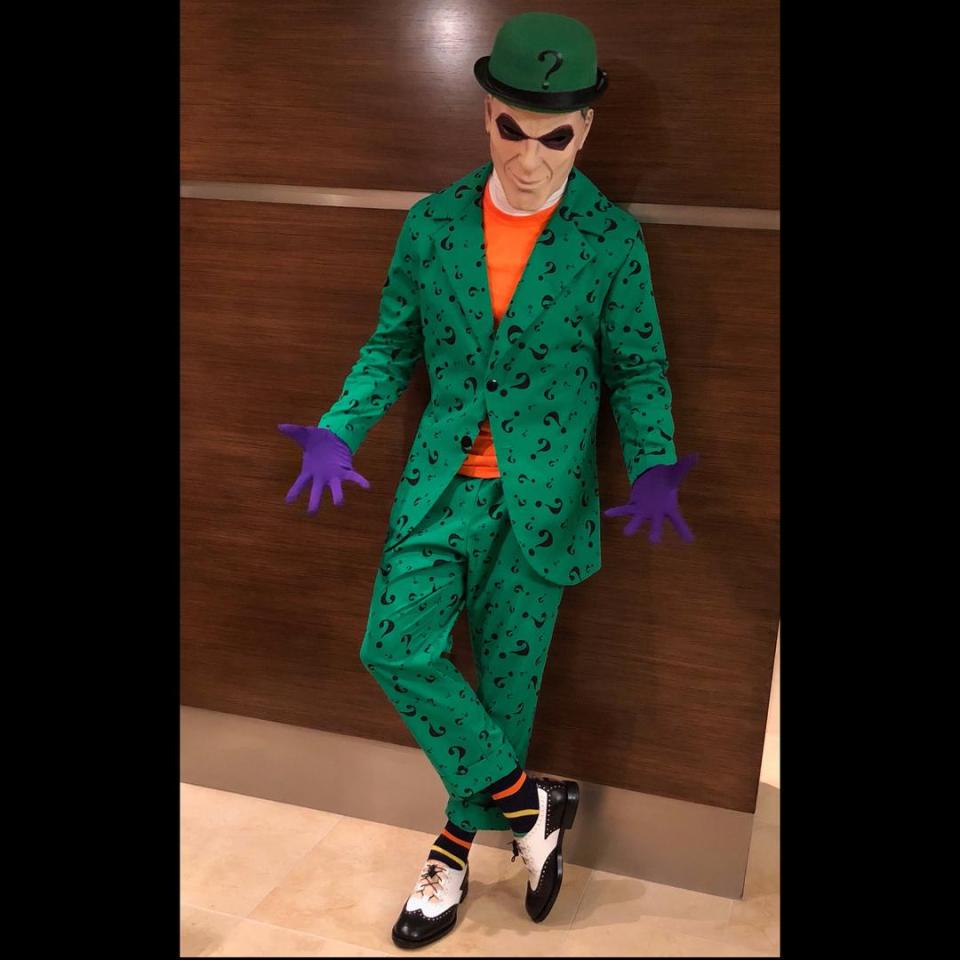  Floyd Mayweather was unrecognisable as the Riddler