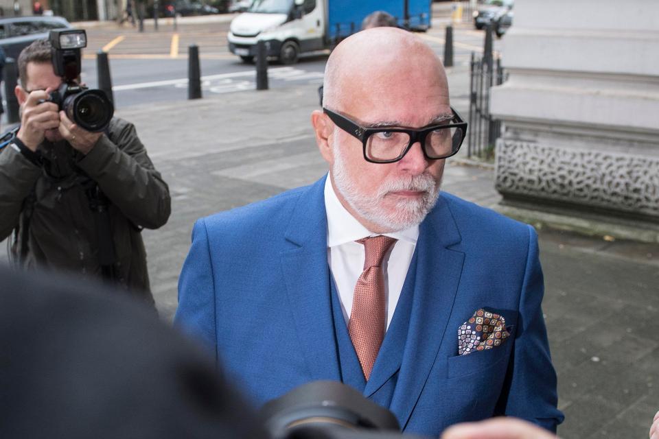 Goldsmith is seen arriving at court this morning before admitting the attack