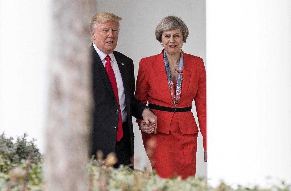  Theresa May was the first world leader to meet with Mr Trump following his inauguration