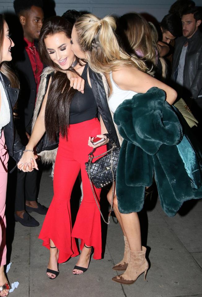 Amber was partying alongside fellow Love Island star Olivia Attwood 