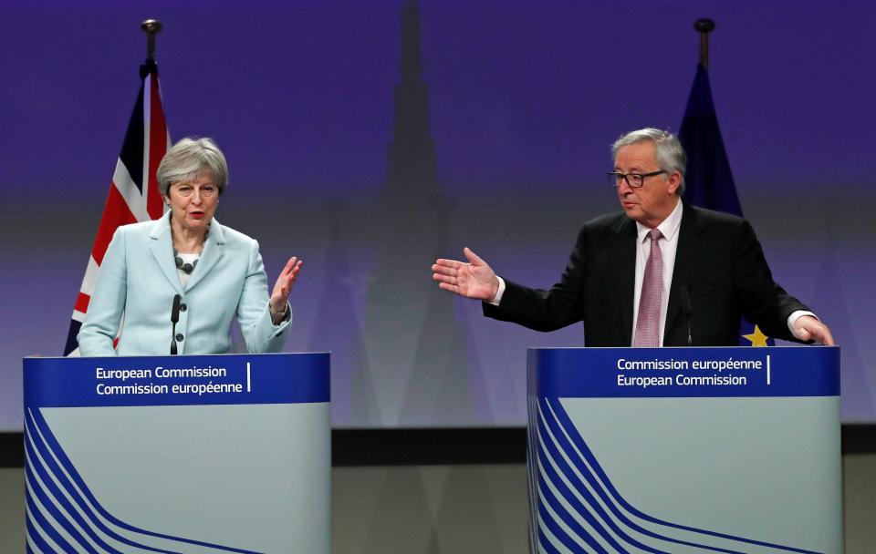  Mr Juncker thanked Theresa May 'for her determination' as he announced the Brexit breakthrough