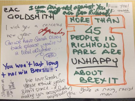 Zac Goldsmith hate mail