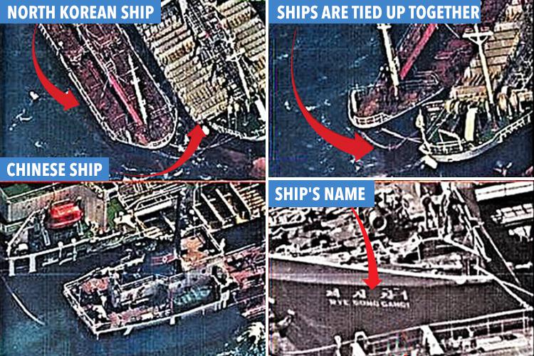 Satellite photos claim to show Chinese ships secretly supplying oil to North Korea by transferring it at sea