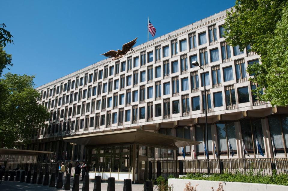 The President blamed his predecessor Barack Obama for selling off the former embassy in Grosvenor Square "for peanuts"