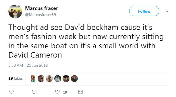  Several other people tweeted about seeing David Cameron in Paris