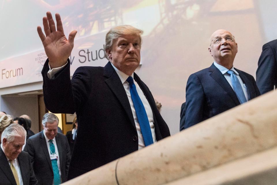 Trump hailed the 'great' host country after arriving for the Forum in Davos