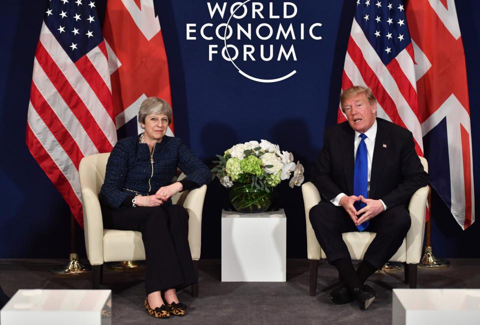 Trump met PM Theresa May at the summit in Switzerland today 