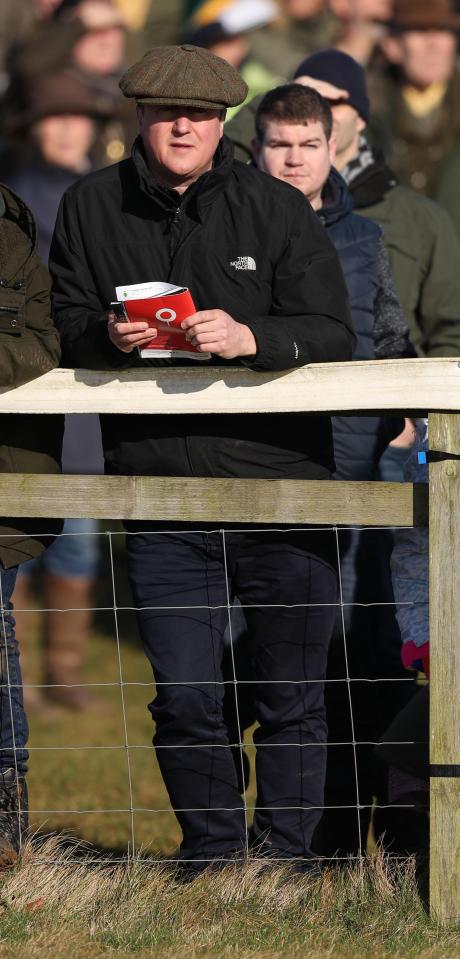  The former PM was at the Heythorp Hunt Point to Point in Cocklebarrow, Gloucestershire