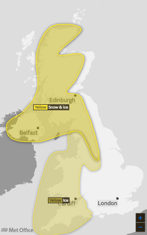 Snow showers will affect the northwest of the UK over Thursday and Friday