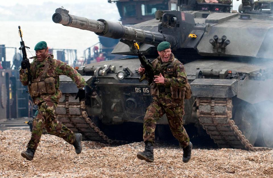  Marines launching a simulated assault from HMS Albion during a 2010 demonstration of her capabilities