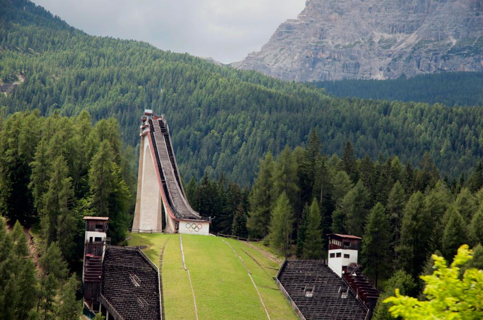  The ski jump from Cortina d'Ampezzo 1956 now looks frozen in time
