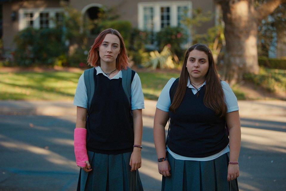 From the first scene Christine 'Lady Bird' McPherson breaks her arm throwing herself out of the car