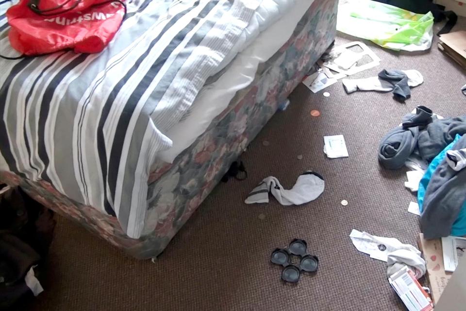  Footage shows Falder’s bedroom being searched