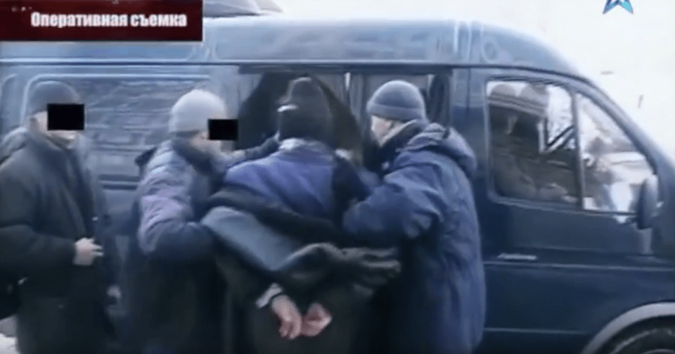 Footage showed him being bundled into the back of a dark van by the men 