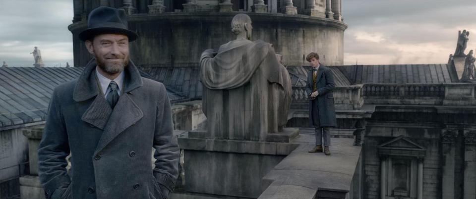  Jude can be seen in the new trailer standing on a rooftop with Eddie Redmayne