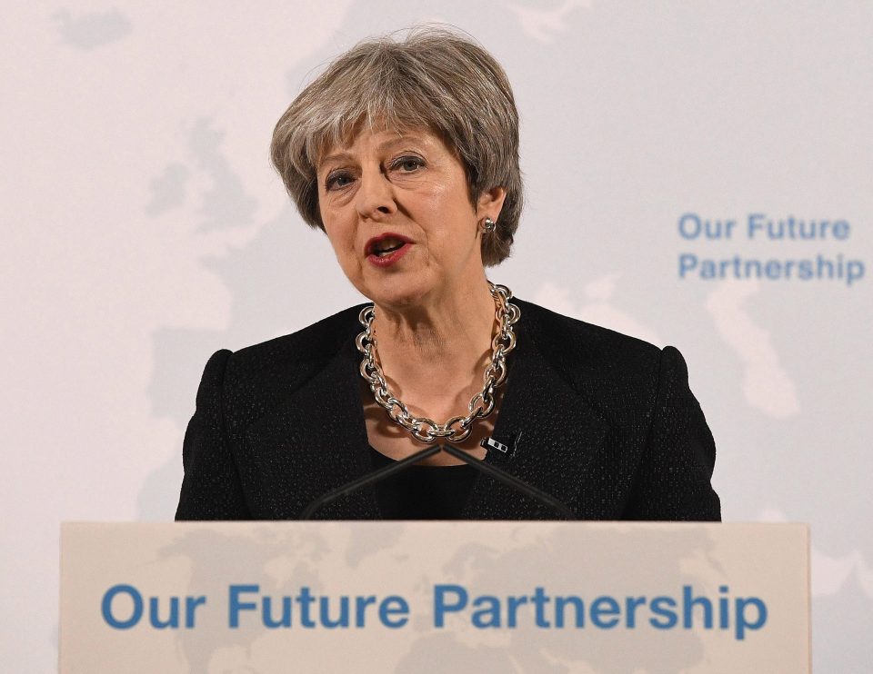  Theresa May giving a speech on Brexit in London today