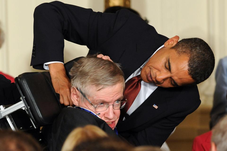  President Obama presented the Presidential Medal of Freedom to Hawking