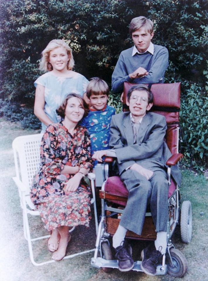  Prof Hawking with his loving family, children Robert, Lucy and Tim and wife Jane
