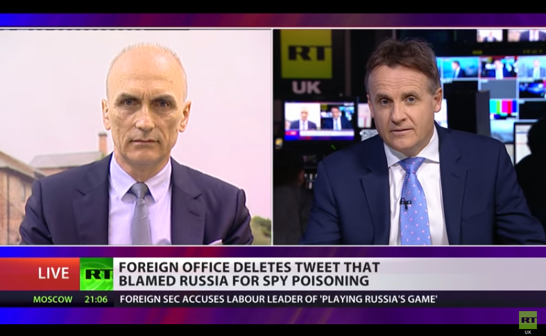  Chris Williamson went on Russian TV to say that Boris Johnson used the spy attack to divert attention from Brexit