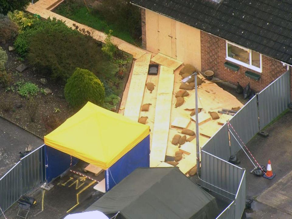  Forensics officers are search inch-by-inch through the Salisbury property