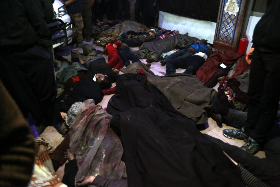  At least 70 people are believed to have been killed in the attack on Douma