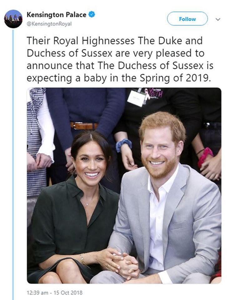 Meghan Markle and Prince Harry confirmed their happy news on October 15, 2018