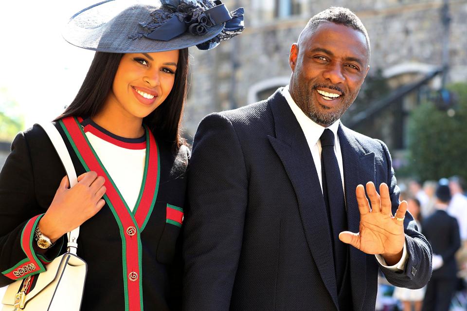 Actor Idris Elba and fiancee Sabrina Dhowre were seen arriving at the wedding this morning, one of the first of the celeb guests to head into the chapel
