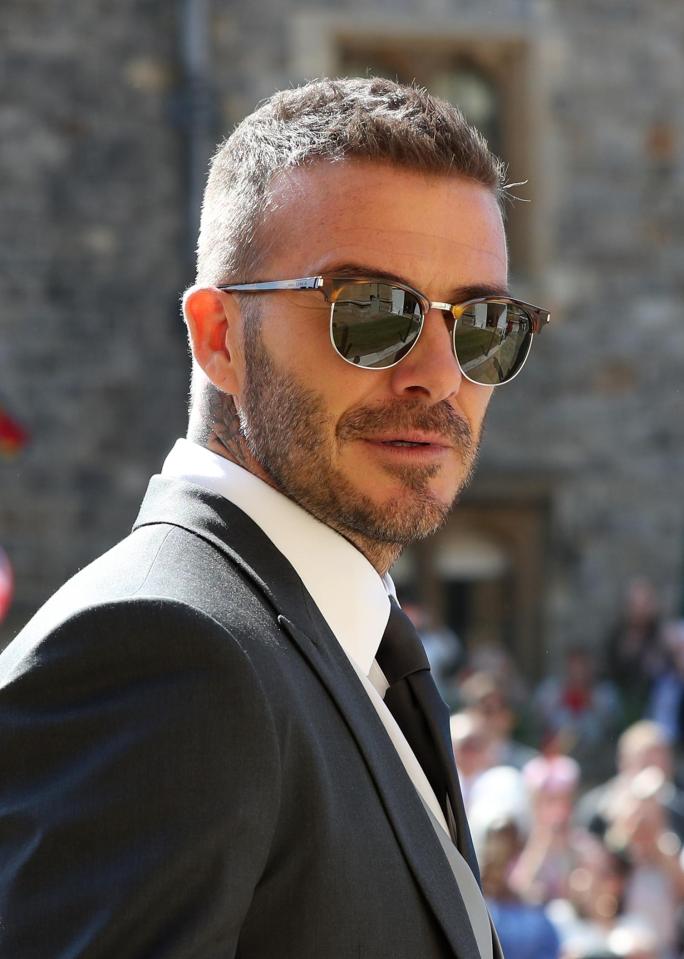 David Beckham looked dapper in sunglasses as he headed into the chapel