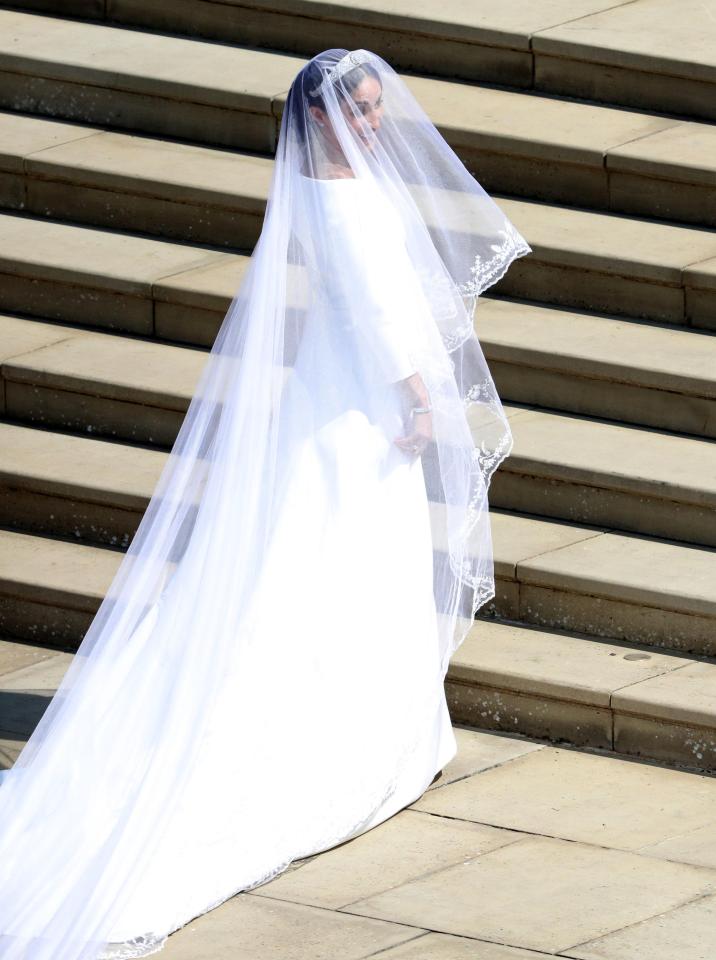 Crowds were wowed as the bride walked into the chapel 