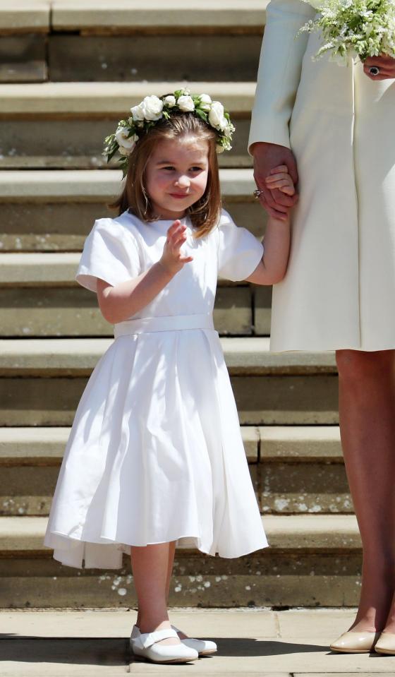 Adorable Princess Charlotte waved at crowds after being picked by her uncle to be a bridesmaid