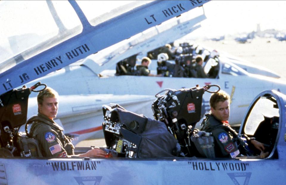 Barry Tubb, left, and Whip Hubley, right in Top Gun 