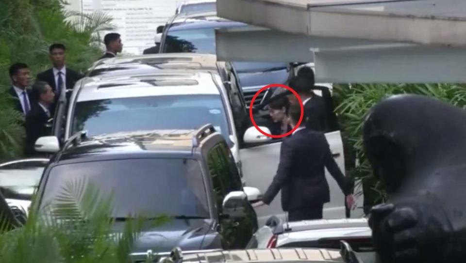 Kim Jong-un's sister, Yo-jong. steps into a people carrier rather than travel with her sibling