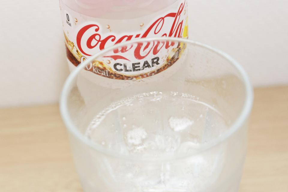  Even though it looks like water, it's actually fizzy with a hint of lemon