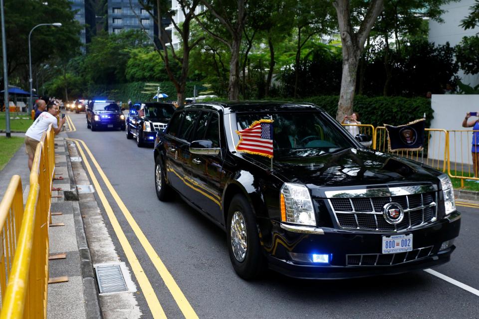  Donald Trump snapped heading to historic summit with Kim Jong-un