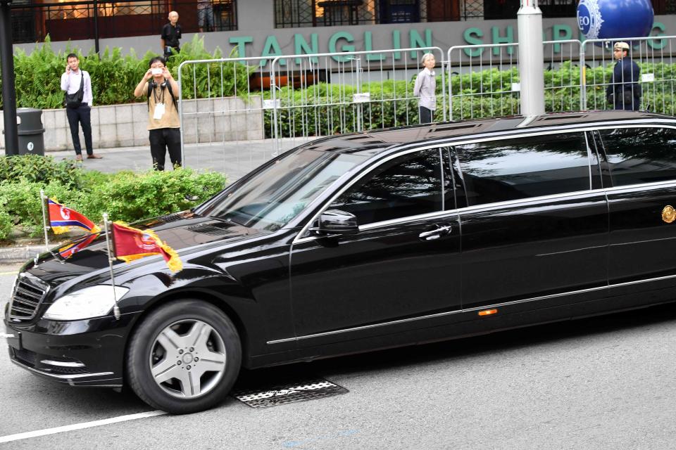  Kim Jong-un makes his way to meet Trump at the Sentosa resort island