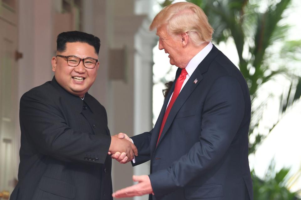  The pair smile as they greeted each other