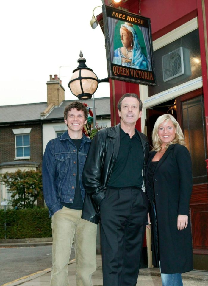  Leslie Grantham with former EastEnders co-stars Nigel Harman and Letitia Dean