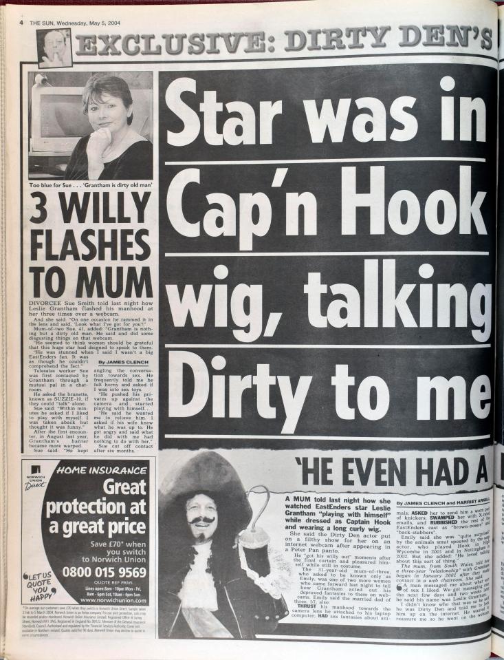  Revelations... Leslie Grantham had a sordid private life