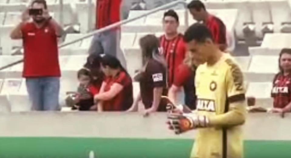 Brazilian goalkeeper Santos has been banned for one game for using his phone during a game, as part of a PR stunt set up by Uber